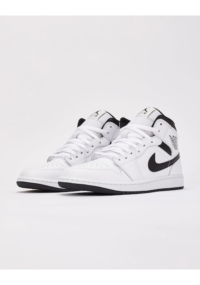Nike Air Jordan 1 Mid 'whıte Black' Erkek Basketbol Ayakkabı-sportxstore Beyaz
