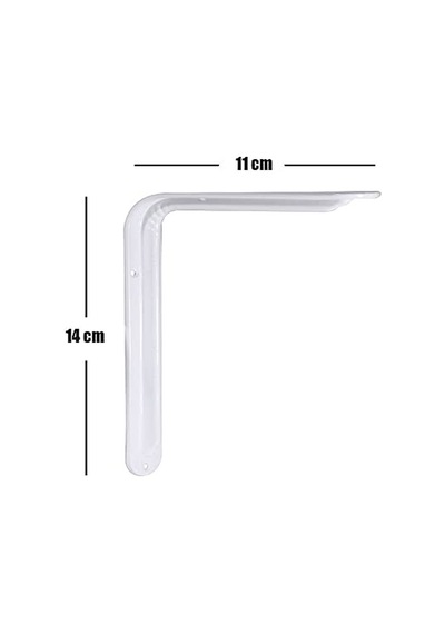 Altı Ayak Raf Tutucu L Demir 11 X 14 Cm Beyaz Montaj Aparatı 2 Adet Çok Renkli