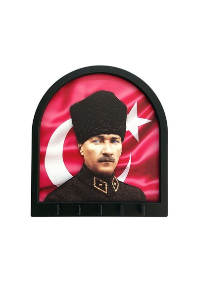 Cajuart Boyutlu Kabartma Tasarım Atatürk Bayrak Tema Anahtarlık Duvar Askılık Dekor