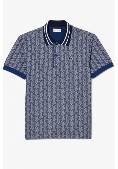 Lacoste Classic Fit Monogram Polo T-shirt Erkek Polo Yaka Tişört Lacivert