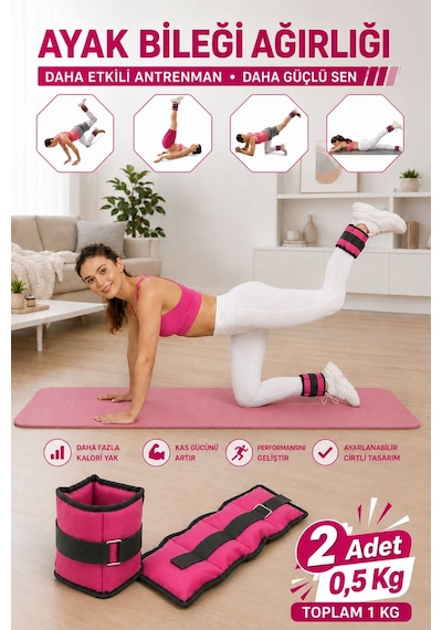 0,5 Kg Fuşya Deluxe Comfort El Ayak Ağırlığı Fuşya