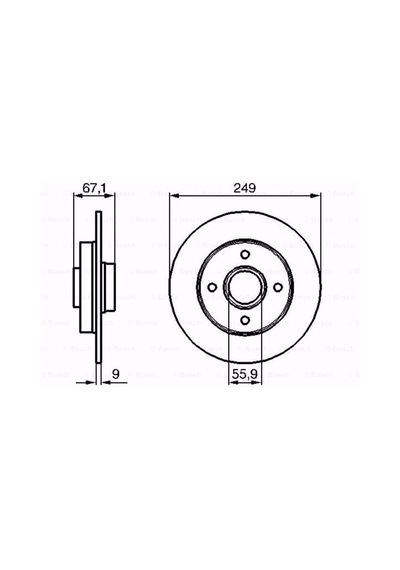 Citroen C4 I Sedan 1.6 16V 2006-2011 Bosch Arka Fren Diski N11.813