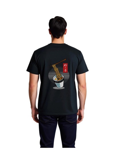 Paybuy Ramen Severlerin Kulübü Baskılı Erkek Tişört Siyah