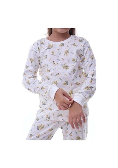 Yumuşak Dokulu Kız Çocuk Bahar Desenli Pijama Takımı 100% Pamuk Konforu Çok Renkli