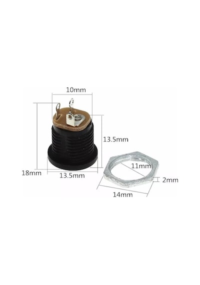 Maroces 10 Adet Ic-257 Dc Şase 2.1Mm Yuvarlak Somunlu 5.5X2.1Mm