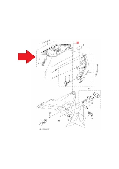 Yamaha Xmax250 yp250 Sağ Arka Stop Lambası 1sd-h473001