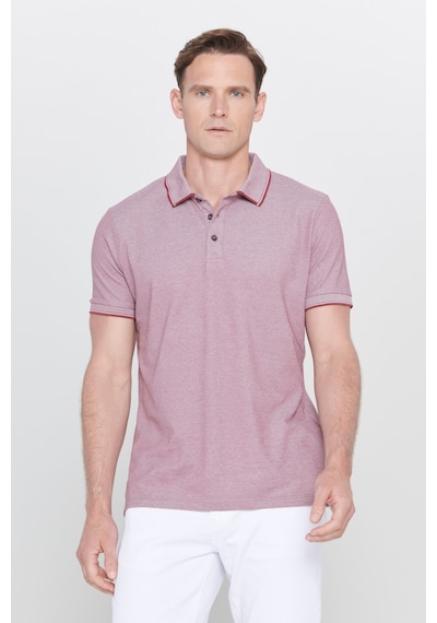 AC&Co / Altınyıldız Classics 4A4820200047BRDM Düğmeli Polo Yaka Cepsiz Slim Fit Erkek Tişört Bordo