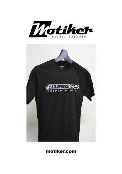 Bmw R1250 Gs Triple Black Baskılı Tshirt Modeli