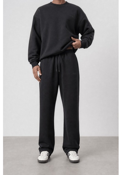 Erkek Respire Basic Baggy Eşofman Altı Siyah