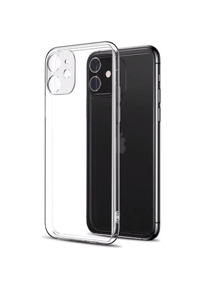 Apple Uyumlu iPhone 12 Mini Kamera Korumalı 3D Şeffaf Kılıf