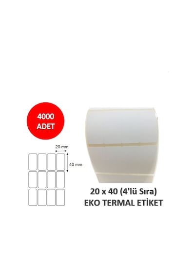Elit Barkod Etiketi 20X40 4 Lü Termal 4000 Adet