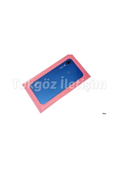 Tkgz - P20 Lite Arka Pil Batarya Kapağı Cam Kamera Lensi Mavi