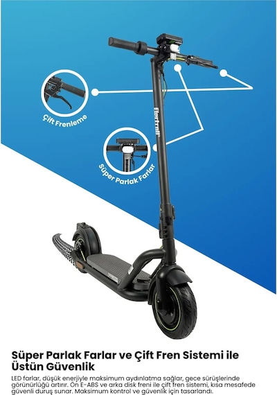 Electroll N85 Elektrikli Scooter Yenilikçi Teknoloji, Güvenli S Siyah