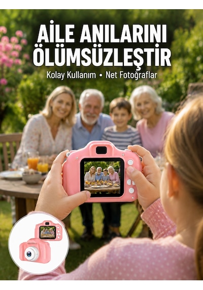 Taşınabilir Hd Dijital Kamera Video Kayıt Fotoğraf Çekim Usb Bağlantılı Şarjlı Yeni Nesil Çok Renkli
