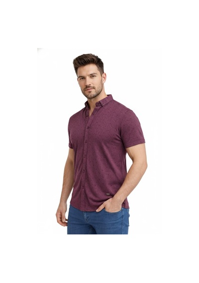 Baglan Erkek Dügmeli Polo Yaka Tişört R4310 Bgl-st02771 Mürdüm