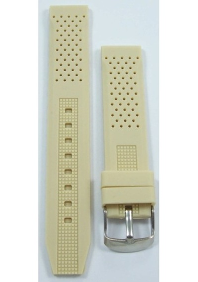 24Mm Krem Silikon Saat Kordonu Fil Dişi Saat Kayışı Toz Tutmaz