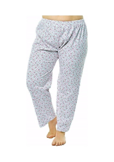 Seher 3'lü Kadın Tek Alt Pijama Çiçek Desenli Kışlık Battal Boy
