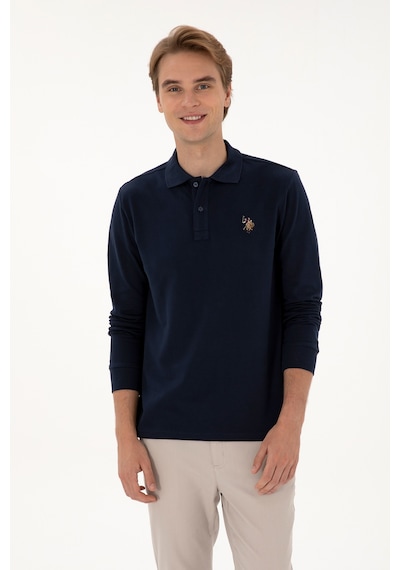 U.S. Polo Assn. Erkek Regular Fit Polo Yaka Lacivert Basic Sweatshirt 50313772-VR033 U.S. Polo Assn. Erkek Regular Fit Polo Yaka Lacivert Basic Sweatshirt 50313772-VR033