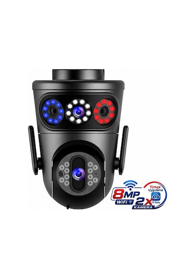 Mpıa Mario 8mp 2 Kamera Ptz Wifi Ip 4x Zoom Hareket Takipli Renkli Gece Görüşlü