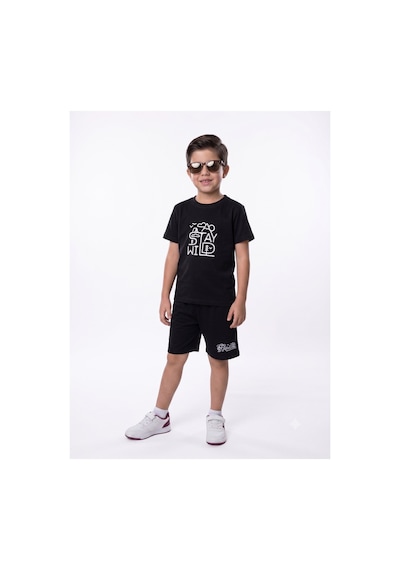 Minik Motion 2'li Set Kısa Kollu Tshirt Ve Şortlu Çocuk Minikmotion Alt Üst Takım Lacivert - Siyah Minik Motion 2'li Set Kısa Kollu Tshirt Ve Şortlu Çocuk Minikmotion Alt Üst Takım Lacivert - Siyah