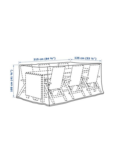 Ikea Tosterö Dış Mekan Mobilya Kılıfı, Siyah, 215x135 Cm