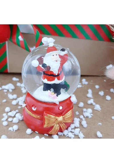 Dekoratif Yılbaşı Yeni Yıl Işıklı Noel Baba Ve Noel Ağacı 6'lı Set Kar Küre Işıklı Özel Tasarım 6 Cm Kar Küresi