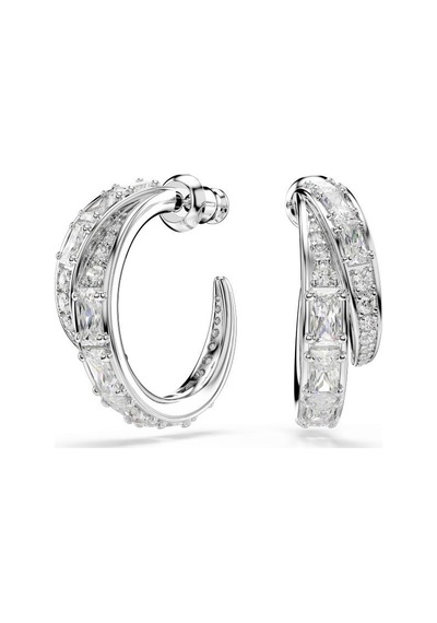 5749069 Swarovski Küpe Vıenna:pe S Hoops Whıte/rhs Metalik