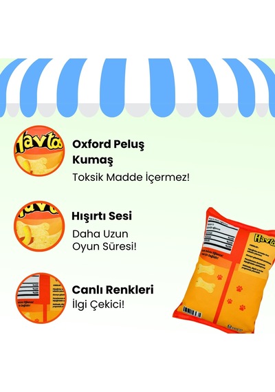 Havhav Havtos Peluş Cips Hışırtı Sesli Köpek Oyuncağı