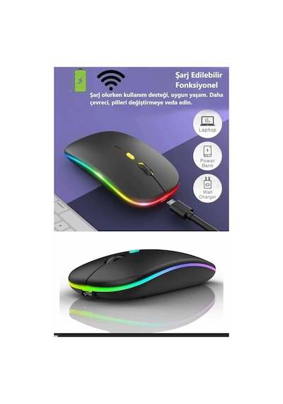 Osqar KRK-03 4 Tuşlu Sessiz Şarj Edilebilir Kablosuz Mouse
