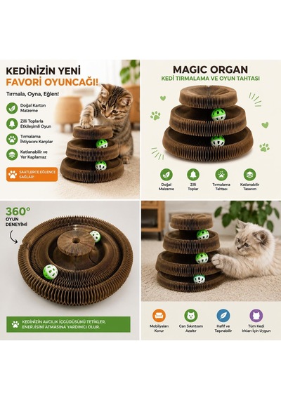 Majo İki Katlı Karton Tırmalama