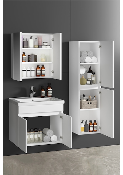 Çiğdem 65+35 Cm Beyaz Balon Mdf Seramik Lavabolu Asma Banyo Dolabı Takımı Çiğdem 65+35 Cm Beyaz Balon Mdf Seramik Lavabolu Asma Banyo Dolabı Takımı