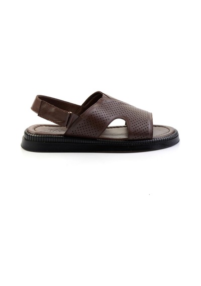 Kahve Hakiki Deri Erkek Sandalet E05557240643
