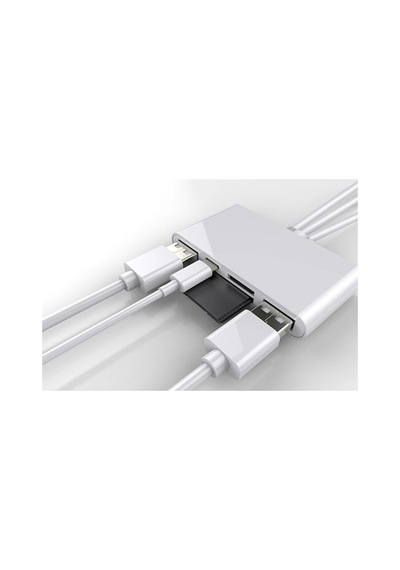 Ally 3 İn1 Apple Uyumlu iPhone+usb C+ Usb A Kamera Okuyucu Kart Okuyucu- 5775 - Karbul8160-3464
