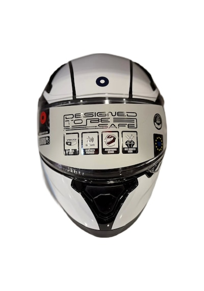 Shiro Katana Sv S Power Kapalı Kask Beyaz - Lacivert - Mavi
