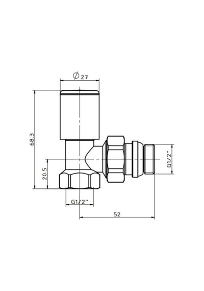 Radyatör Havlupan Vanası Köşe Tip 1/2'' Gold Altın