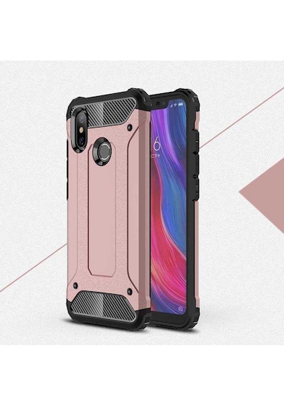 Kilifone - Xiaomi Uyumlu Mi 6x / Mi A2 - Kılıf Çift Katman Zırh Tank Crash Military Kapak - Rose Gold