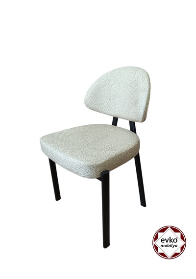 Evko Mobilya Damla Sandalye, Mutfak Salon Sandalyesi, 2 Adet Sandalye, Metal Sandalye, Yemek Sandalyesi, Otel Cafe Restoran Sandalyesi Krem