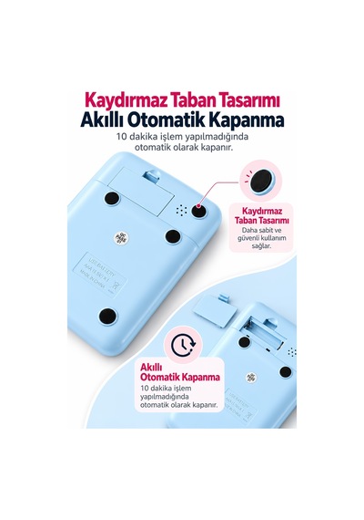 Lcd Ekran Hesap Makinesi 12 Haneli Hesap Makinesi Pastel Mavi