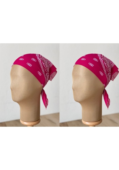 Pamuklu Klasik Desen Unisex 2li Bandana Seti Renkli Bandana Etnik Desenli A Kalite Bandana Koyu Bordo
