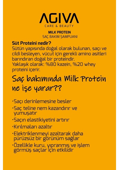 Milk Protein Kuru Ve Yıpranmış Saçlar İçin Amino Complex İçeren Saç Bakım Şampuanı 500ml Tüm Saçlar