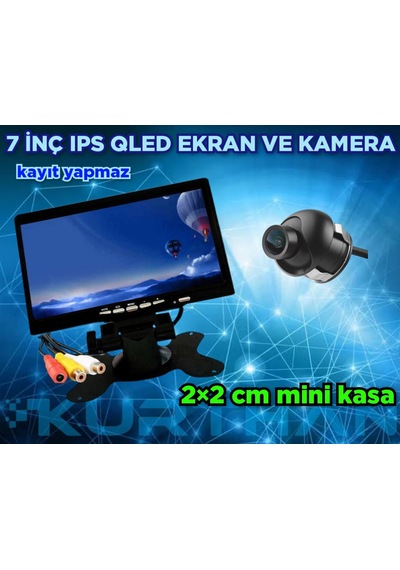 7inç Qled Ips Monitör + 1 Adet 19 Mm Mini Ultra Araç Kamerası 12v