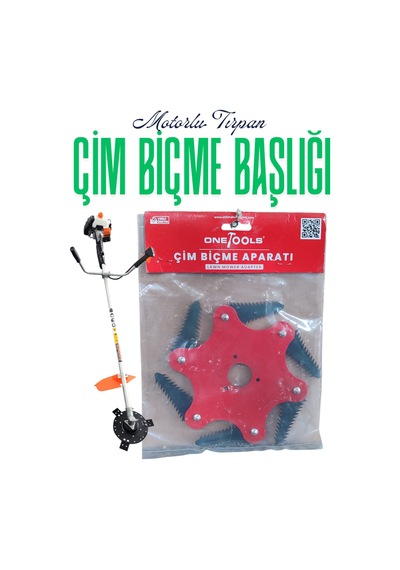 Klc Motorlu Tırpan Metal Çim Çayır Biçme Kesme Aparatı 6 Kollu Testere Dişli Ahtapot Bıçak Başlığı