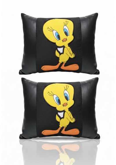Tweety - Pembe Panter - Tazmanya - Garfield Boyun Yastığı 2'li - Karakter & Seyahat Açık Sarı
