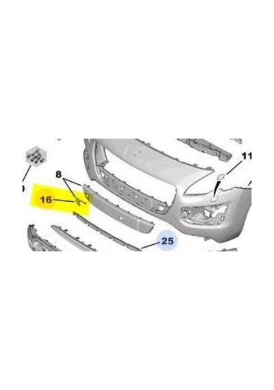 Peugeot 3008 Ön Tampon Çeki Kapak 2013-2016 1611182680 1.6 Hdı