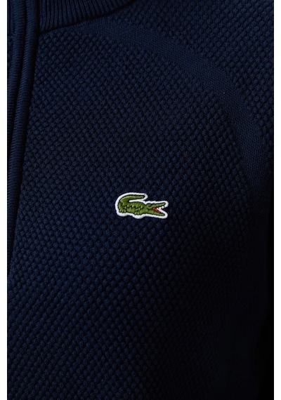 Lacoste Relaxed Fit Uzun Kollu Yarım Fermuarlı Kadın Triko Kazak Lacivert Lacivert