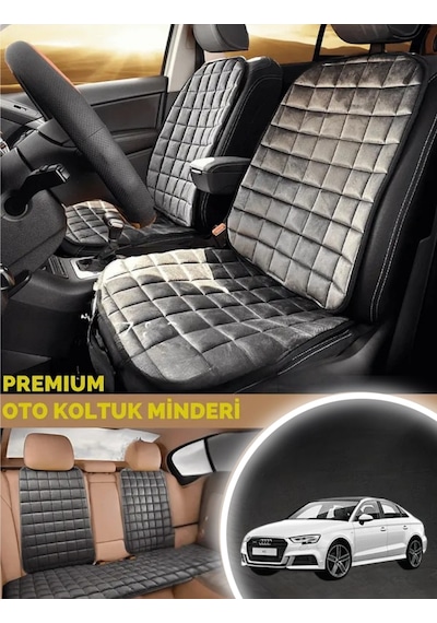 Audi A3 Koltuk Minder Ortopedik Cepli Araç Ve Kılıf Seti Tam Uyumlu,antrasit Renk,konforlu Tasarım