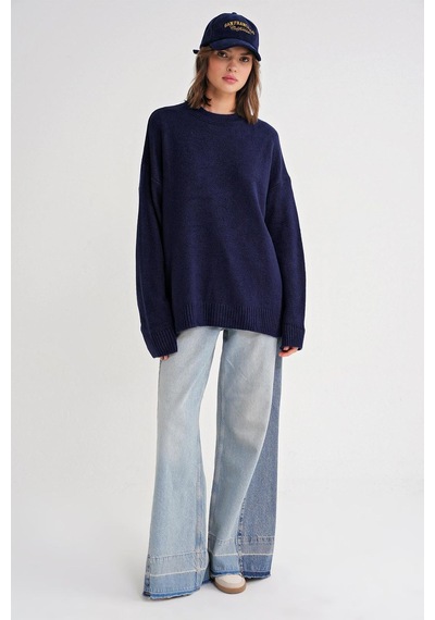 Hiccup Mixray Oversize Triko Kazak Lacivert