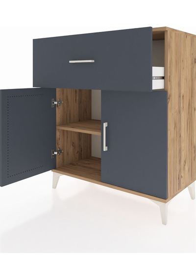 Hyperion Şifonyer Tek Raflı Tek Çekmeceli 2 Kapaklı 88x44x106... Çam
