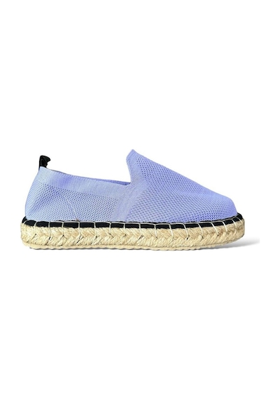 Unisex El Yapımı Triko Espadril Lila-beyaz Beyaz