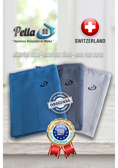 Pella Classic Mikrofiber Temizlik Bezi 3'lü 60 x 40 CM